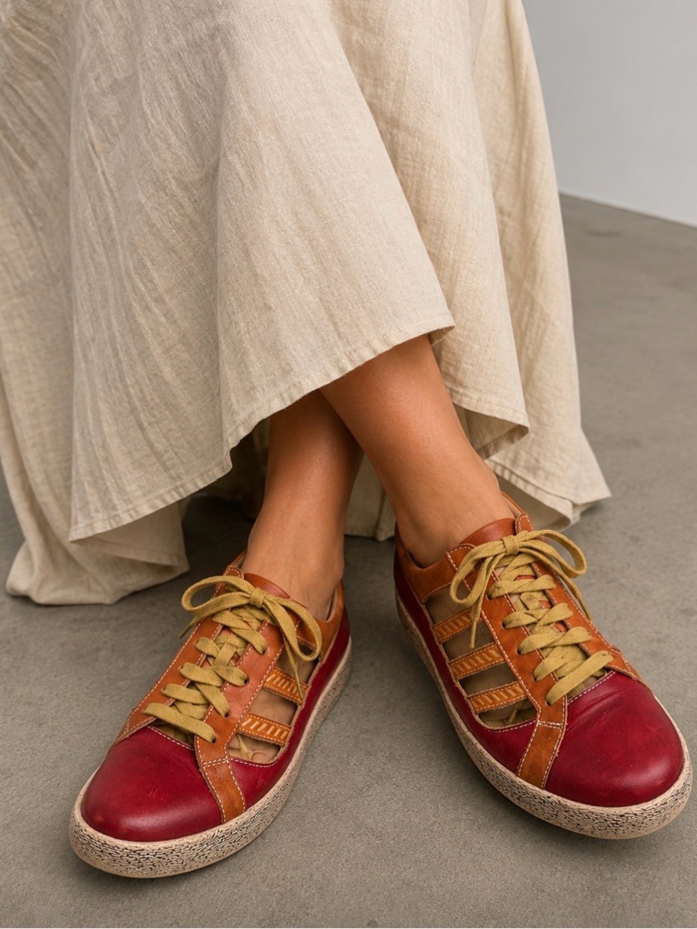 Spring Step L'Artiste Porscha Leather bohemian sneaker sandals size 42